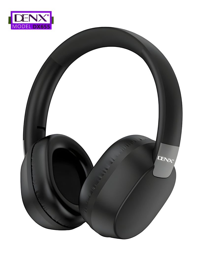 Denx Wireless Bluetooth Headphone – Explosive X-Bass, 15H Playback, 300mAh Battery, for Music, Gaming, Movies, Android & iOS Compatible, DX655  - Image 1