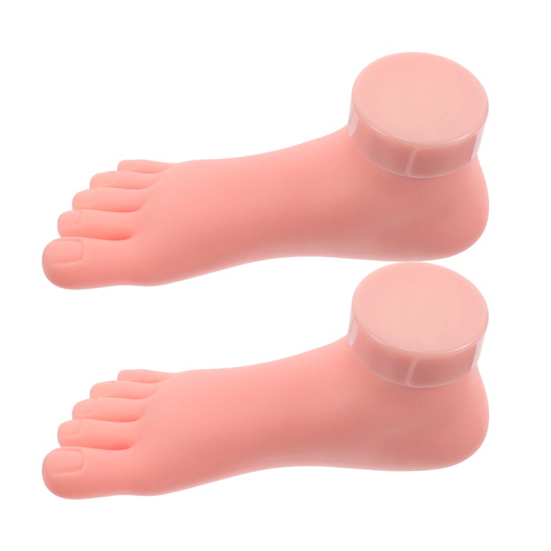 2pcs Manicure Practice Foot Model Realistic Silicone Foot Nail Art Training Fake Feet For Practice Displaying Nail Art - Image 1