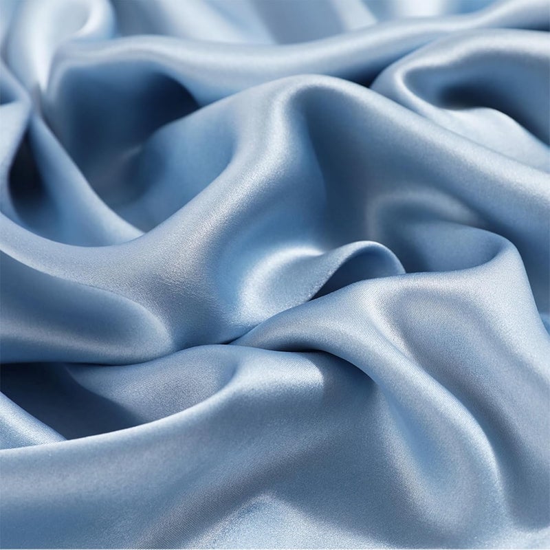 Nan Standard Size Satin Pillowcase for Hair and Skin - Silky Cooling Pillow Case with Envelope Closure (20 x 26 Inches, Sky Blue) - Image 3