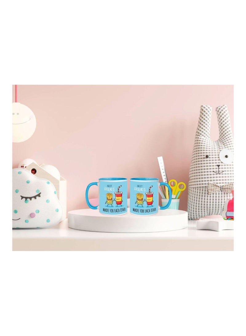 إم إي سي كوب قهوة مطبوع عليه بيست فريندز أحد عشر أوقية مقبض أزرق - Image 4