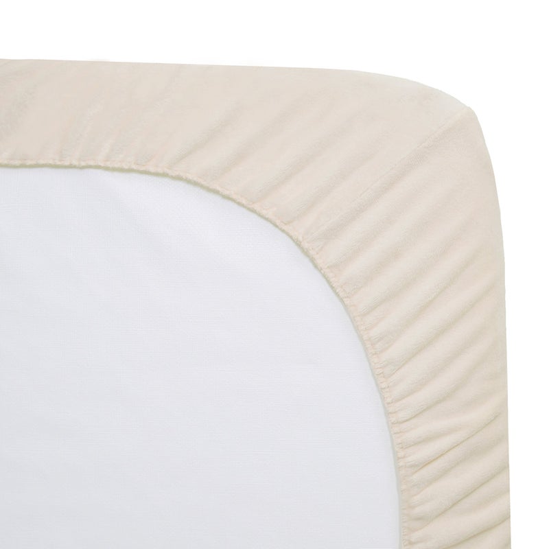 TL Care Heavenly Soft Chenille Fitted Mini Crib Sheet 24" x 38", Warm and Cozy Chenille Portable Sheet, Cream, for Boys and Girls, Fits Most Pack N Play Mattresses - Image 4