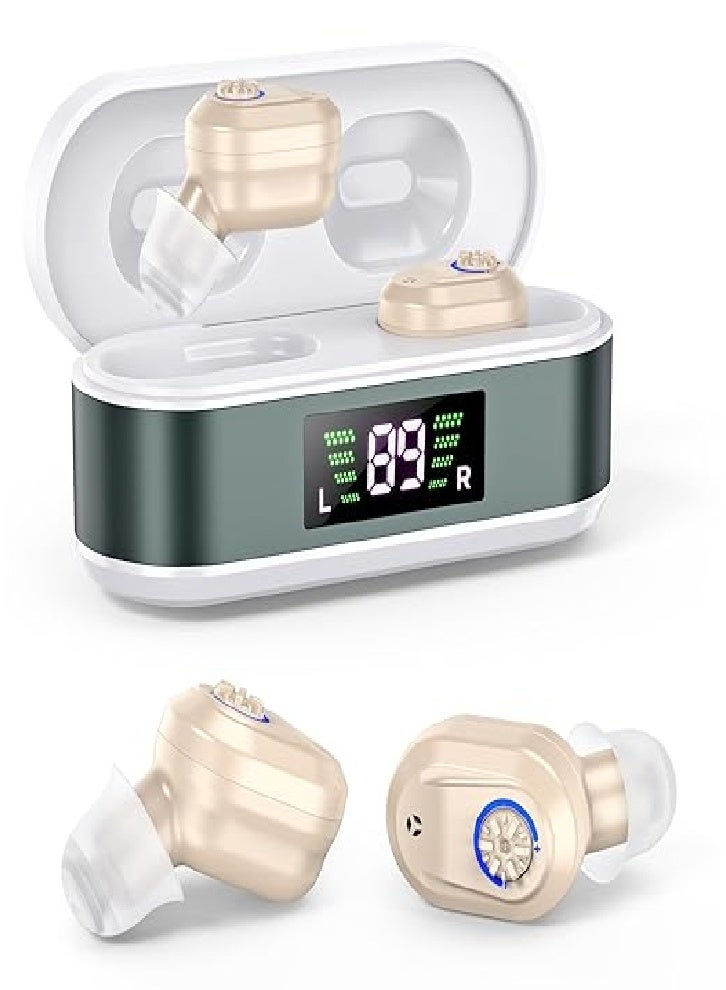 High-quality hearing aids for seniors with displays, rechargeable hearing aids with noise reduction, and over-the-counter invisible hearing aids for adults - Image 1