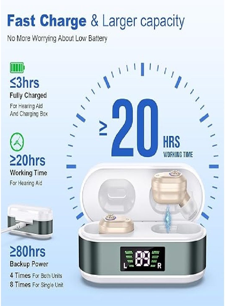 High-quality hearing aids for seniors with displays, rechargeable hearing aids with noise reduction, and over-the-counter invisible hearing aids for adults - Image 2
