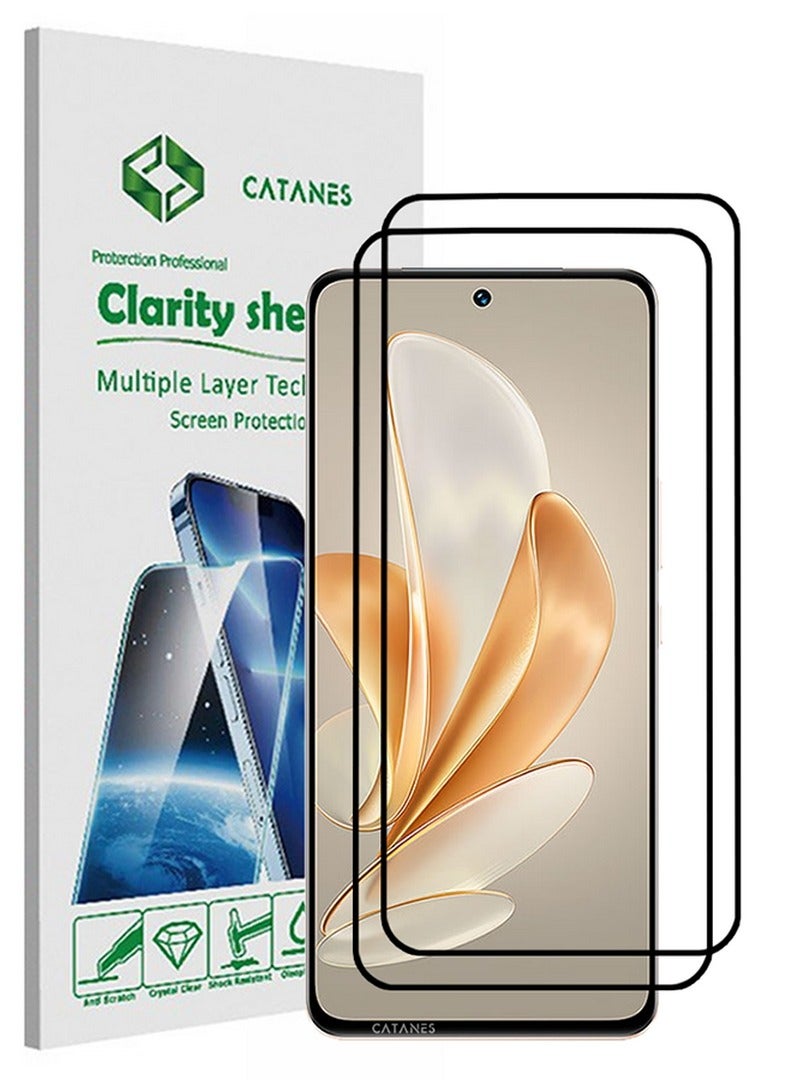 CATANES عبوة مكونة من 2 واقي شاشة Vivo V29e مقاوم للخدوش والانكسار مضاد للفقاعات فيلم شفاف عالي الدقة - Image 1