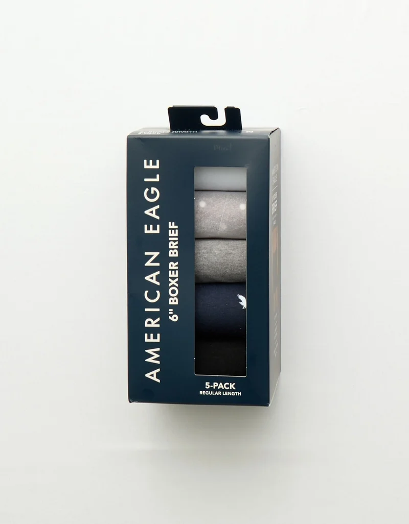 American Eagle AEO Men's 6" Classic Boxer Brief 5-Pack