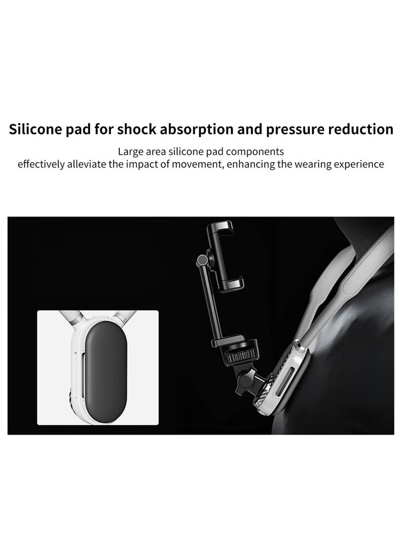 Magnetic Neck Phone Holder for Hands-Free POV/Vlog Recording, Universal Cell Phone Neck Mount for iPhone and Android, Adjustable and Stable for GoPro Insta360 Video Shooting (Gray)