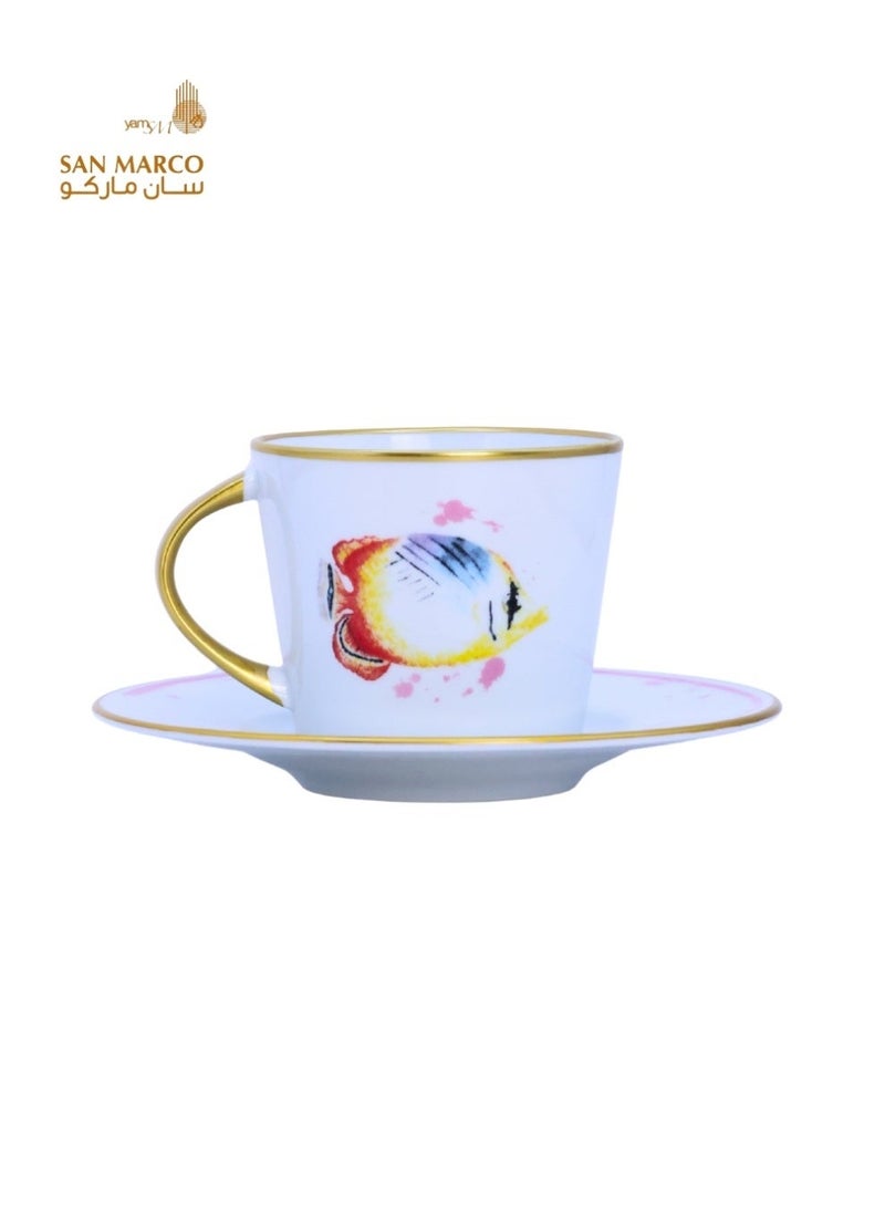 San Marco Luxury Seashell Tea Cup Set – 12 Pieces - Image 2