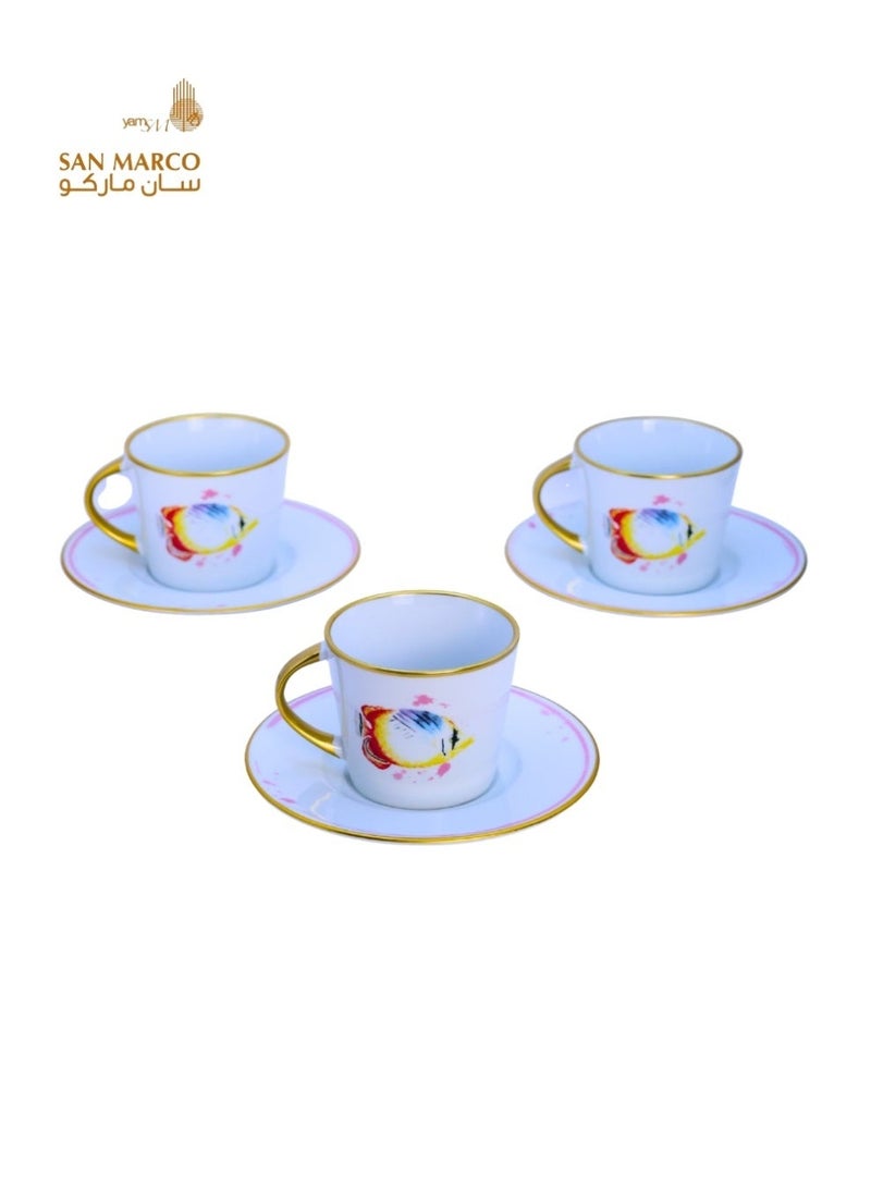San Marco Luxury Seashell Tea Cup Set – 12 Pieces - Image 3