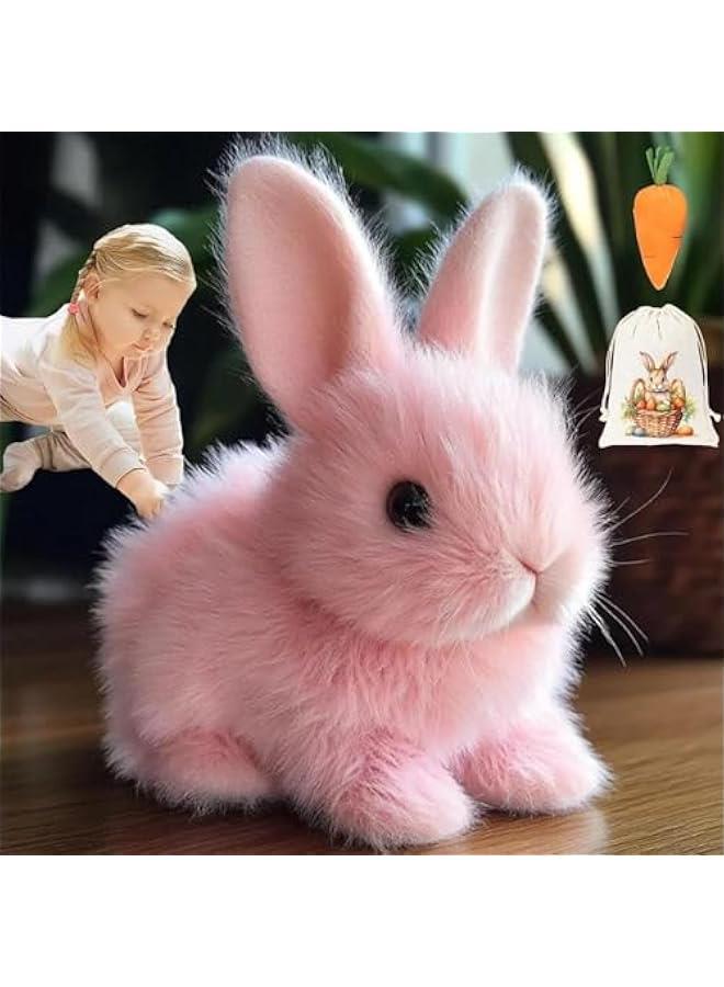 ارنب واقعي يقفز ويرتعش ويرتعش ويهز الاذنين باوراق ملونة - Image 1