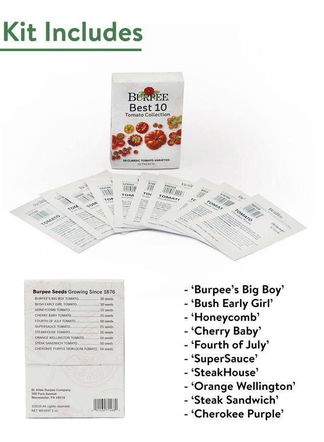 Burpee Best 10 Non-GMO Planting Tomato Seeds for Garden Gifts (1 Pack) - Image 3