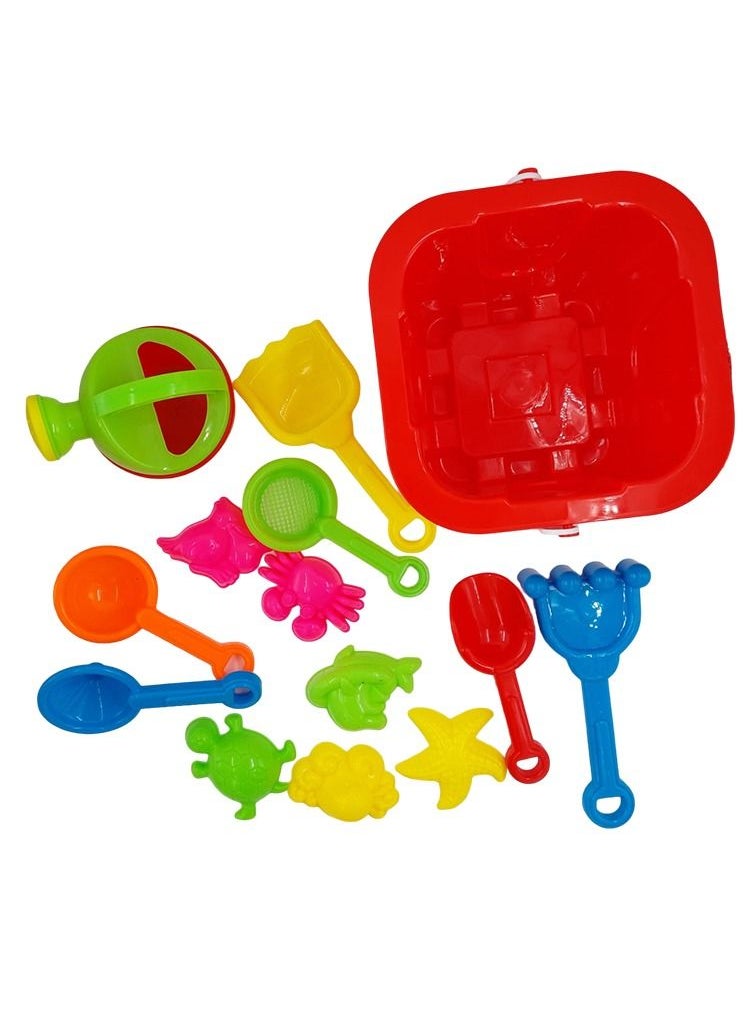 FUN MOMENT - Kids Sand Beach Play Set with Bucket and Sand Molds 14 Pieces - Image 1