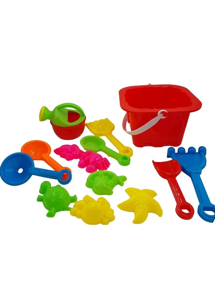 FUN MOMENT - Kids Sand Beach Play Set with Bucket and Sand Molds 14 Pieces - Image 1