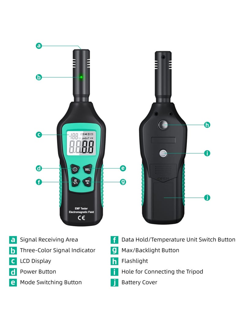 Generic - Digital EMF Meter with LCD Display, Electromagnetic Radiation Detector for Home, Office and Outdoor Use, Ideal for Ghost Hunting and Safety Monitoring - Image 1