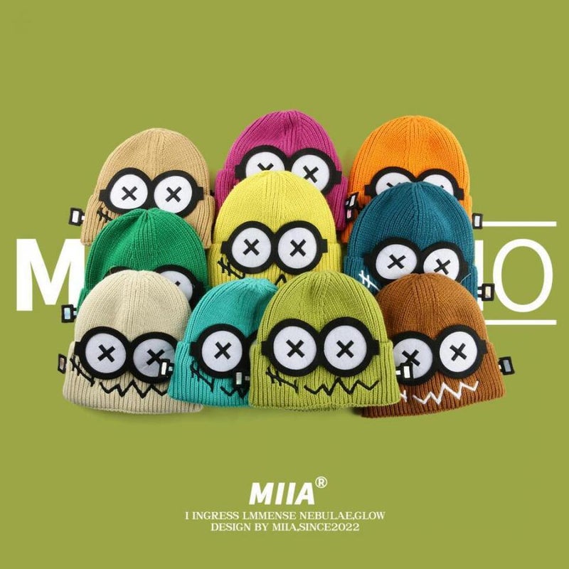 Beanie Kids Korean Cute Cartoon Smile Autumn Winter Warm Parent Child Knit Hat - Image 4