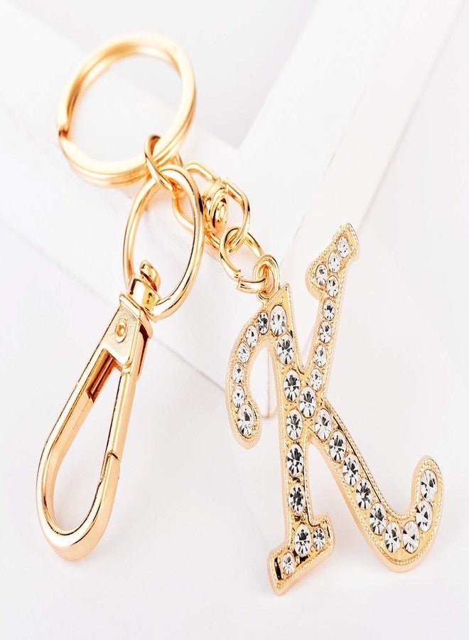 AlphaAcc Keychain for Women Purse Charms for Handbags Crystal Alphabet Initial Letter Pendant with Key Ring,Letter K - Image 3