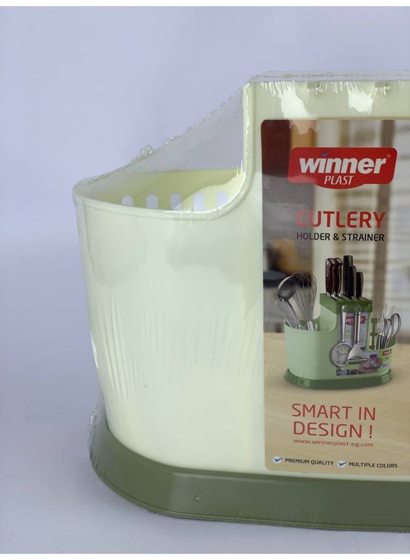 WINNER Plastic Cutlery Drainer – Divided Kitchen Utensil Holder for Spoons & Knives - Image 3