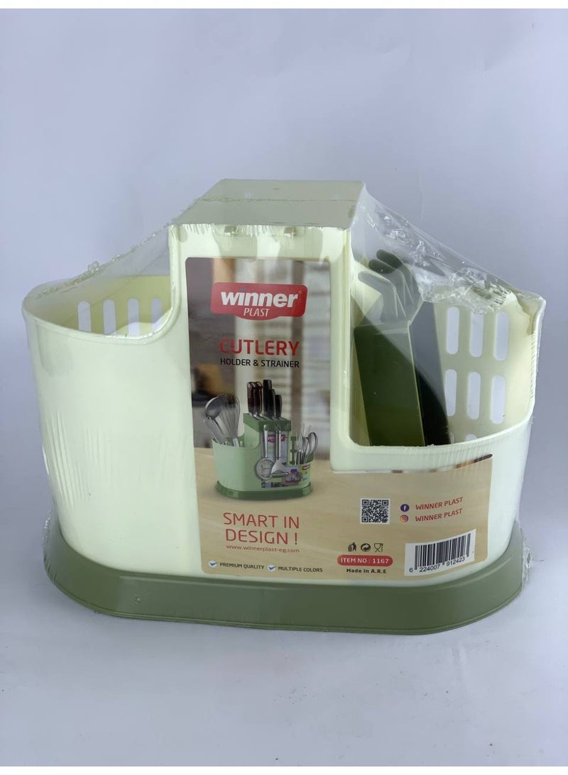 WINNER Plastic Cutlery Drainer – Divided Kitchen Utensil Holder for Spoons & Knives - Image 5