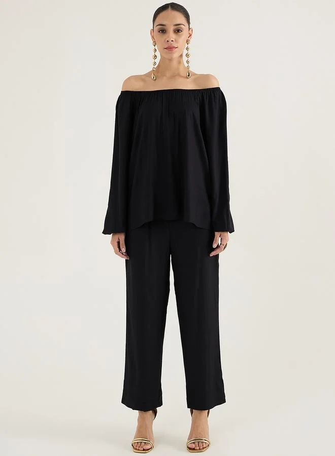 Femmella Women Off Shoulder Top and Pants Co-Ords