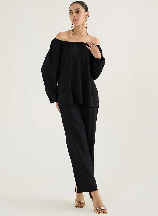 Femmella Women Off Shoulder Top and Pants Co-Ords
