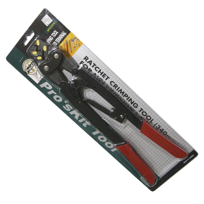 Pro'skit ProsKit 8PK-CT016, Ratchet Crimping Tool For Non Insulated Terminal (350mm) (Pack of 1)  - Image 1