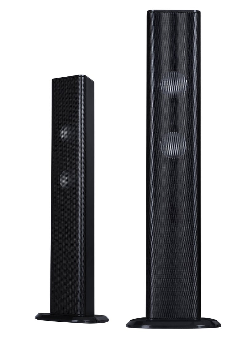 F&D - F&D T200X 140 W 2.1 Channel Soundbar Tower Speaker Bluetooth Multimedia TV Speaker with Multicolored LED Themes , Remote Control , Digital FM , USB - Image 1