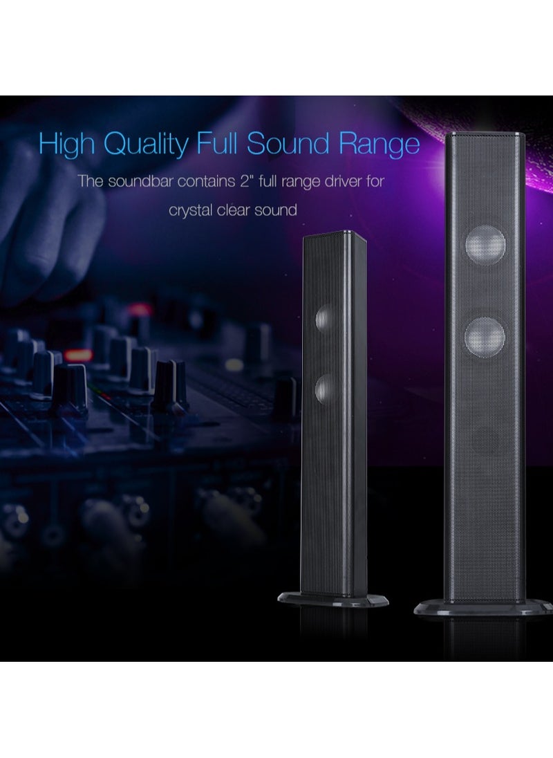 F&D - F&D T200X 140 W 2.1 Channel Soundbar Tower Speaker Bluetooth Multimedia TV Speaker with Multicolored LED Themes , Remote Control , Digital FM , USB - Image 1