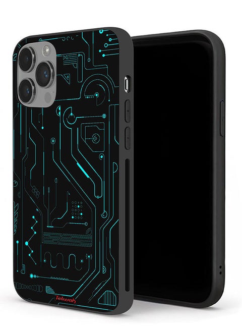 Apple iPhone 14 Pro Protective Case Digital Art Circuits Minimalism Multiple Display