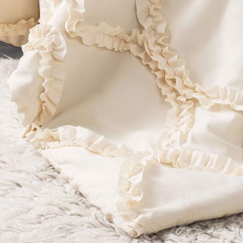 Lush Decor Avon Comforter Set, 3 Piece Set, King, Ivory - Romantic Farmhouse Bedding Set - Elegant Ruffle Bedding - Soft Textured Comforter - Country Cottage & Farmhouse Bedroom Decor - Image 4