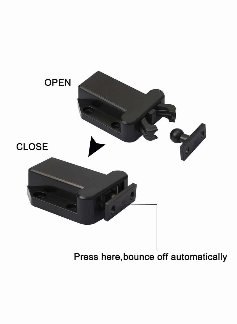 SYOSI Touch Release Catch Latch, Black Push To Open Catch Lock With Automatic Pop-up Function Cabinet Lock, ABS Push Latch For Cupboard And Drawer  - Image 4