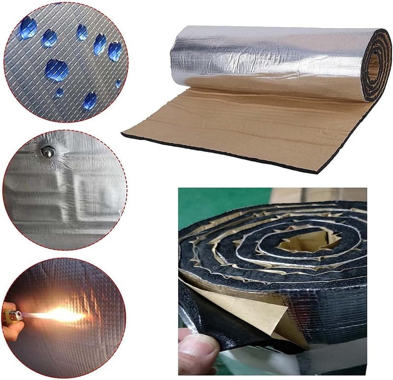 YTOOK Car Sound Deadening Mat Insulation Heat Pads, Foam Self-Adhesive Mat 10mm Roll, Car Noise Control Acoustic Dampening Moistureproof Waterproof for Car Home (50x200cm) - Image 3