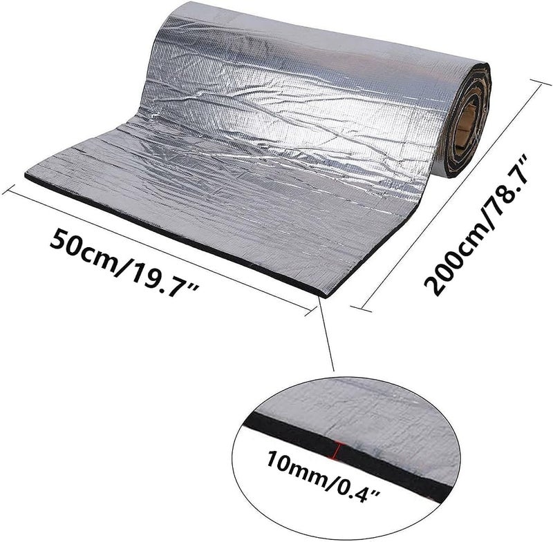 YTOOK Car Sound Deadening Mat Insulation Heat Pads, Foam Self-Adhesive Mat 10mm Roll, Car Noise Control Acoustic Dampening Moistureproof Waterproof for Car Home (50x200cm) - Image 2