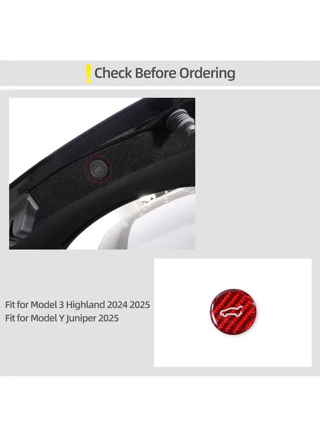 Red Carbon Fiber Rear Trunk Switch Sticker For Modern Car Interior Decor - Image 4