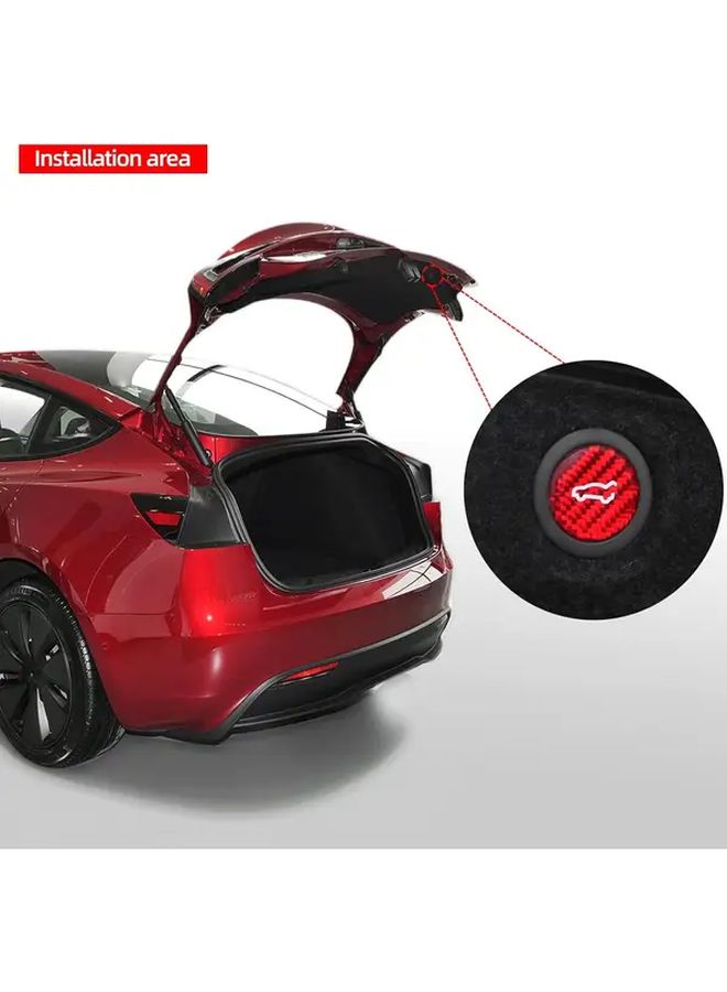 Red Carbon Fiber Rear Trunk Switch Sticker For Modern Car Interior Decor - Image 2