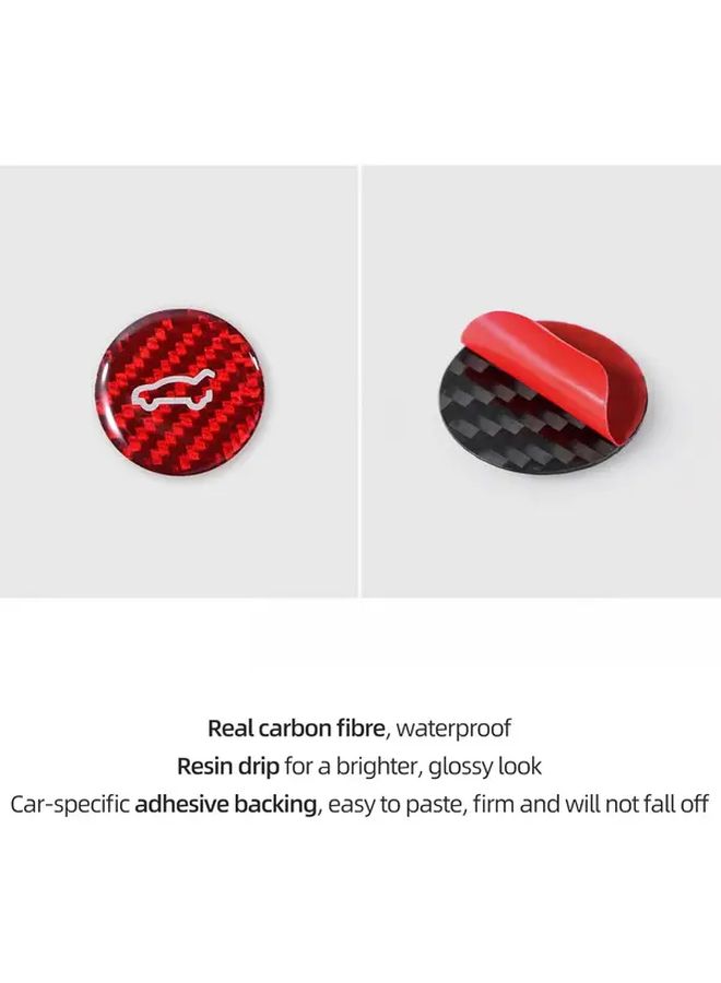 Red Carbon Fiber Rear Trunk Switch Sticker For Modern Car Interior Decor - Image 5
