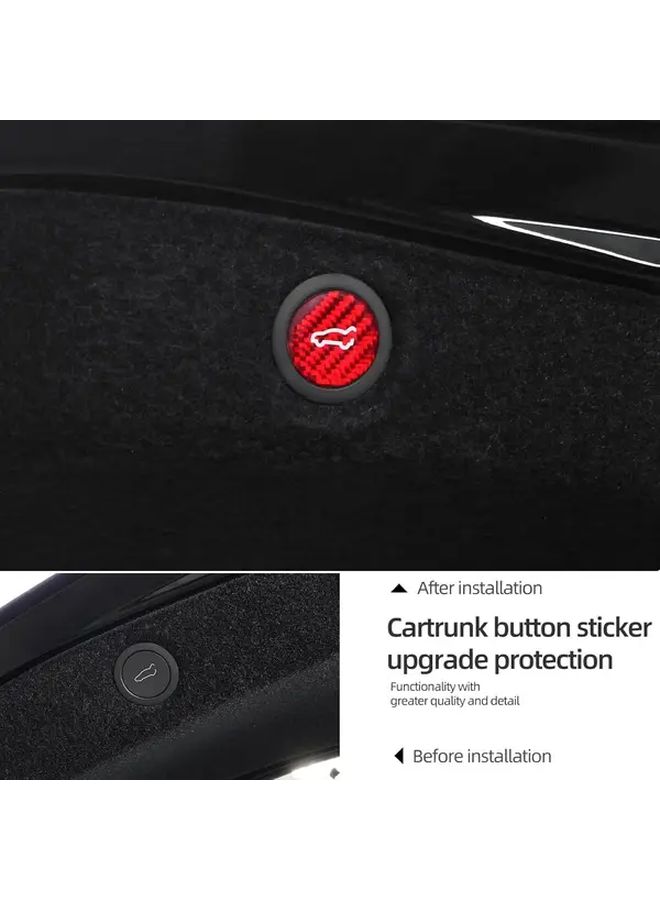 Red Carbon Fiber Rear Trunk Switch Sticker For Modern Car Interior Decor - Image 3