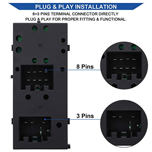 Obaee Driver Side Switch & 3 Passenger Window Switches, Compatible with 2004-2008 Ford F150, 2003-2006 Ford Expedition, 2003-2008 Crown Victoria, Lincoln Mark LT, Mercury Grand Marquis and Marauder - Image 3