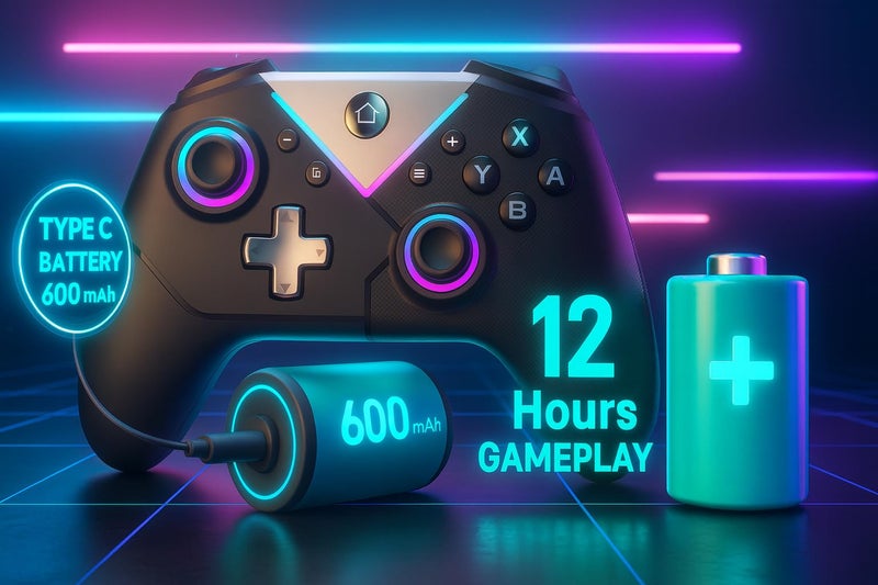 Offbeat Bluetooth 5.2 wireless RGB gaming Controller for PC, IOS/ Android | Dual-mode BT 5.2 + Wired gamepad | Hall effect magnetic triggers & joystick | Macro programmable button and turbo mode | Rechargeable Type C - Image 4