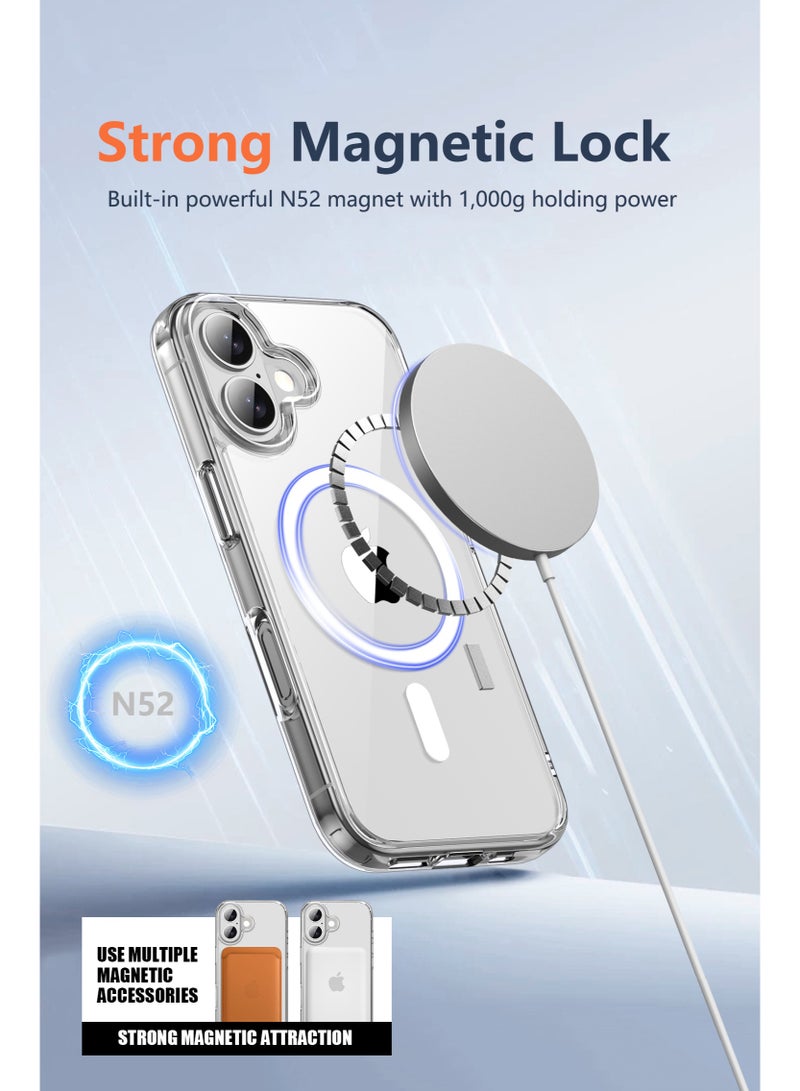 CLPURE 3 in 1 Apple iPhone 17 Protection Pack,for iPhone 17 Case Clear with Screen Protector & Camera Protector Compatible with Magsafe, Anti-Yellowing, Shockproof Slim Magnetic Phone Case Cover, Transparent - Image 3