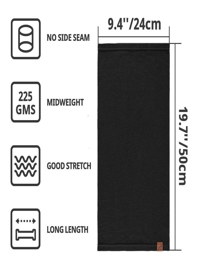 ACUSHLA 100% Merino Wool Neck Gaiter for Men & Women Ski Face Mask Winter Scarf Neck Warmer All Weather, Midweight Black - Image 4