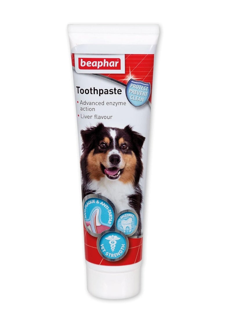 beaphar Advanced Dual Enzyme Toothpaste Dental Care for Dogs and Cats Helps Prevent Bad Breath and Combat Plaque Liver Flavoured 100g Tube - Image 1