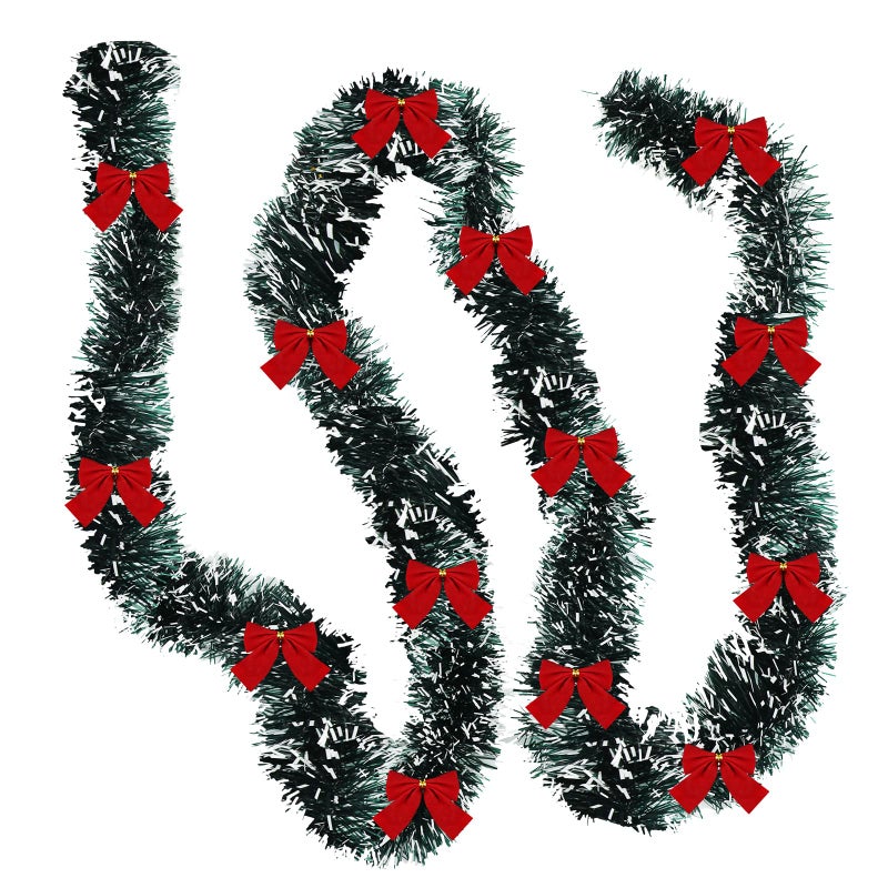 Dilunave 197 Feet Christmas Tinsel Garland Artificial Christmas Garland Xmas Metallic Twist Hanging Garland Fireplace Mantel Wreath Decor for Staircase Railing Indoor Outdoor Ornaments