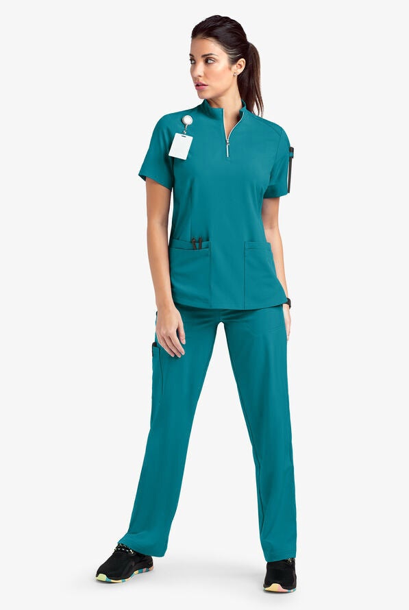 Hand-washing Clothes Summer Short-sleeved Surgical Clothes Beauty Salon Hospital Nurse Clothes Casual Collar Zipper Quick-drying Work Clothes 82010 lake blue suit 