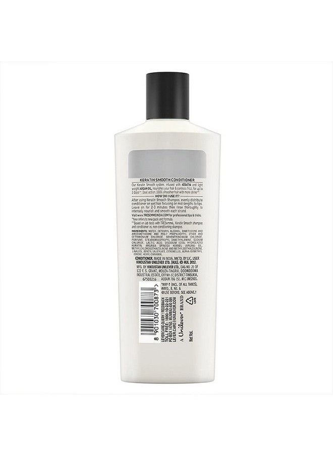 Tresemme Keratin Smooth Conditioner 190 Ml With Keratin & Argan Oil For Straight Shiny Hair Nourishes Dry Hair & Controls Frizz For Men & Women  - Image 3