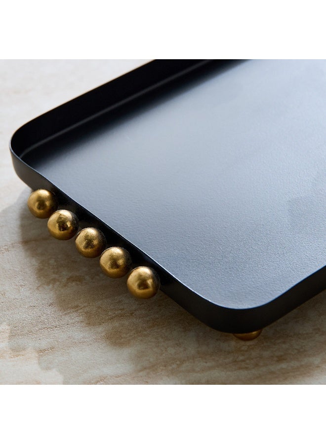 Home Box Certosa Metal Tray with Beads -  34x16x3 cm - Image 3