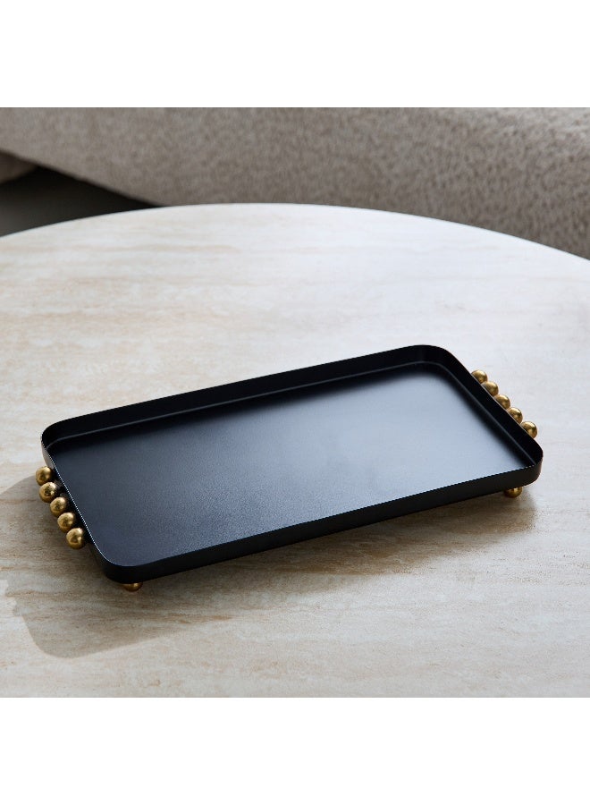 Home Box Certosa Metal Tray with Beads -  34x16x3 cm - Image 2