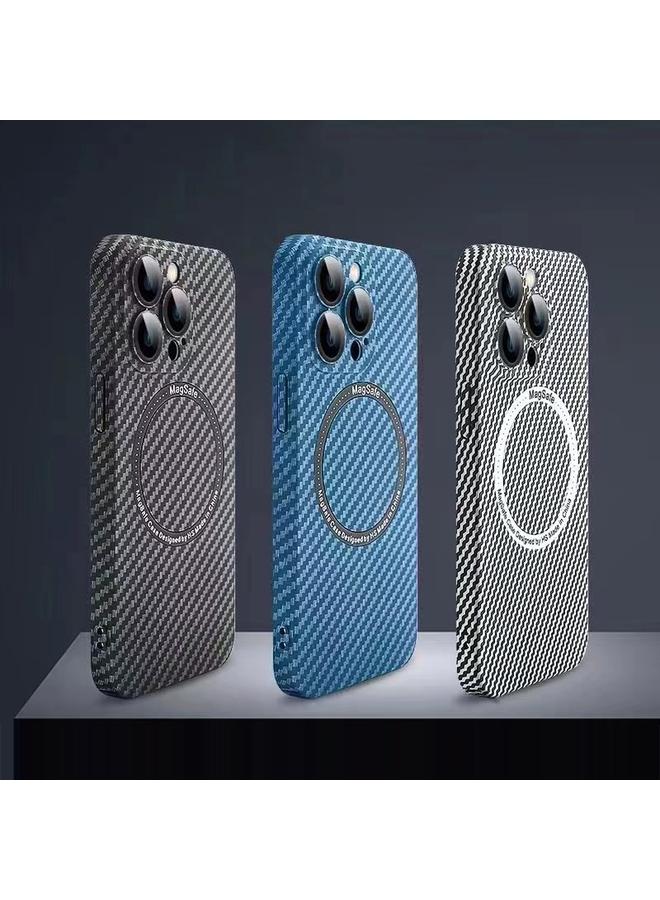 زبون جراب هاتف iPhone 11 MagSafe المغناطيسي المصنوع من ألياف الكربون مع فيلم عدسة - Image 3