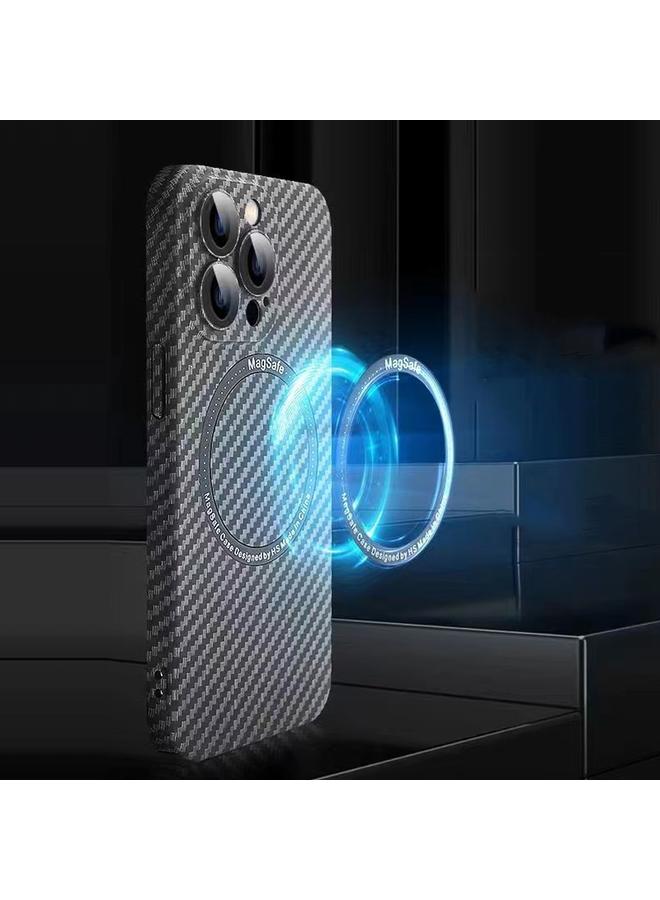 زبون جراب هاتف iPhone 11 MagSafe المغناطيسي المصنوع من ألياف الكربون مع فيلم عدسة - Image 5