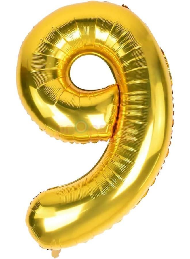 Gold Number 9 Balloon Party Festival Decorations Birthday Anniversary Jumbo foil Helium Balloons Party  - Image 1