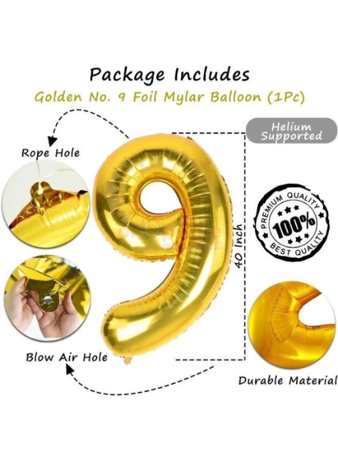 Gold Number 9 Balloon Party Festival Decorations Birthday Anniversary Jumbo foil Helium Balloons Party  - Image 5