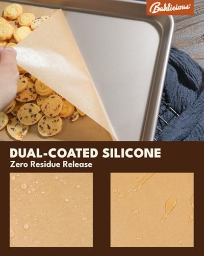 BAKLICIOUS 220 Pcs Unbleached Parchment Paper Baking Sheets, Baklicious Pre-cut Heavy Duty Parchment Baking Paper for Air Fryer, Oven, Bakeware, Steaming, Cooking Bread, CupCake, Cookies - Image 3